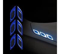 dengshao Lot de 6 Autocollant 3D Bandes Réfléchissantes pour GWM WEY Mocha Coffee 01 05 4WD 2022 2023 2024, Sécurité Avertissement Bande Autocollants pour Capot Pare-Chocs,Blue