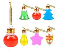 Dengthrive Boules de Noël: 18 Pièces 50 ml Boule de Noel Personnalisée Plastique Incassable Décorations pour Arbres de Noël Pendentifs de Décoration de Noël pour Remplir des Ornements de Boissons à Vi