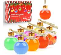 Dengthrive Boules de Noël: 8 Pièces 100 ML Boule de Noel Personnalisée Plastique Incassable Décorations pour Arbres de Noël Pendentifs de Décoration de Noël pour Remplir Ornements de Boissons à Vin