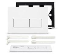 Dengthrive Plaque de bouton dissimulée compatible avec Geberit Sigma 01 20 | Plaque de poignée WC avec cadre de montage et vis pour pièces de rechange UP300 UP320 (blanc)