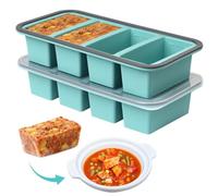 Dengthrive Souper Cubes:：Lot de 2 Glaçons Extra Larges Boite a Soupe de 250ml avec Couvercle Adaptés aux Sauces à Soupe Sans BPA