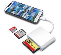 DenicMic Lecteur de Carte SD CF pour iPhone iPad SD CF TF Lecteur de Carte mémoire Adaptateur Appareil Photo numérique Trail Game Camera Viewer pour iPhone 11/X/8 Plus/8/7 Plus/7/6S, iPad Mini/Air