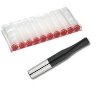 Denicotea Fume-cigarette dans les couleurs argent + 10 filtres supplémentaires, noir/rouge/blanc, petit