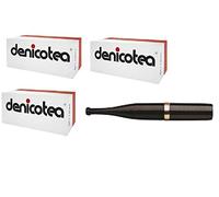 Denicotea Lot de 150 filtres + 1 porte-cigarette Denicottea noir anneau doré