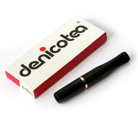 Denicotea porte-cigarette noir avec anneau d'or + 10 filtres