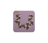 Denifery Serre-tête de mariée en strass avec vigne en cristal - Accessoire de cheveux pour femmes et filles (doré noir)