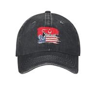 Denim Baseball Chapeau Drapeau Turc De L'Amérique Et De La Turquie Pas Facile À Déformer Baseball Cap Leisure Trucker Cap pour Les Saisons Randonnée Sport