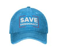 Denim Baseball Chapeau Sauver Défendre Notre Démocratie Voter Campagne Électorale 2022 Cowboy Cool Sun Hat Boucle De Réglage en Métal Denim Casquette pour pour Voyage Plein Air Activités
