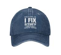 Denim Casquette pour C'est Ce Que Je Fais, Je Répare des Trucs Et Je Sais des Choses Anti UV Trucker Cap Unique Sun Hat pour Voyage Plein Air Activités