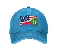 Denim Casquette pour Drapeau des Comores Et De L'Amérique Comorien Mode Trucker Cap Classique Baseball Cap pour Les Saisons Running Cyclisme