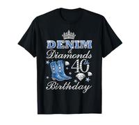 Denim & Diamonds Fête 40e Anniversaire Queens 50 Ans T-Shirt