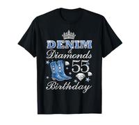 Denim & Diamonds Fête 50e Anniversaire Queens 55 Ans T-Shirt
