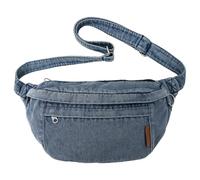 Denim Fanny Pack, Sac en Jean Bleu à la Mode à la Mode avec Bracelet réglable, Sacs bandoulière de capacité pour Femmes, Packs de Taille