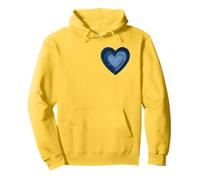 Denim Patchwork Heart Graphic Femme Sweat à Capuche