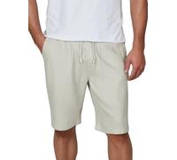 DENIMFY DFAlessio Short chino en lin pour homme Coupe droite Cordon de serrage Taille élastique Uni Noir Vert Bleu Beige Blanc Tailles S M L XL XXL 3XL 4XL 5XL, Sable clair, 4XL