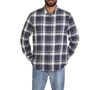 DENIMFY DFDean Chemise en flanelle à manches longues pour homme Coupe droite Chemise de bûcheron Chemise à carreaux en coton Noir Vert Bleu S M L XL XXL 3XL 4XL 5XL, Inkwell bleu/taupe/blanc cassé,