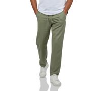 DENIMFY DFDylan Pantalon long en lin pour homme avec taille droite et cordon de serrage Uni Noir Vert Bleu Beige S M L XL XXL 3XL 4XL 5XL, Herbal Green, XL