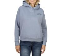DENIMFY DFEmily Sweat à capuche surdimensionné pour femme Pull Streetwear Pull court à capuche imprimé Bleu Beige Noir Vert Tailles S M L XL