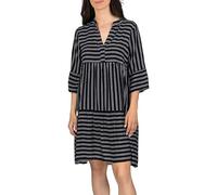 DENIMFY DFFrida Robe d'été pour femme - Longueur genou - Ligne A - Manches 3/4 - Bohème - Tunique - Robe midi - Loisirs - 100 % viscose - Marron - Rose - Bleu - Noir - Vert