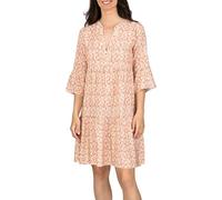 DENIMFY DFFrida robe d'été pour femme - Longueur genou - Ligne A - Manches 3/4 - Bohème - Tunique - Robe midi - Loisirs - 100 % viscose - Marron - Rose - Bleu - Noir - Vert