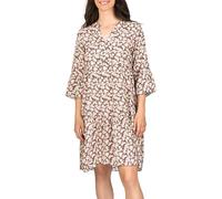 DENIMFY DFFrida Robe d'été pour femme - Longueur genou - Ligne A - Manches 3/4 - Bohème - Tunique - Robe midi - Loisirs - 100 % viscose - Marron - Rose - Bleu - Noir - Vert