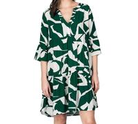 DENIMFY DFFrida Robe d'été pour femme - Longueur genou - Ligne A - Manches 3/4 - Bohème - Tunique - Robe midi - Loisirs - 100 % viscose - Marron - Rose - Bleu - Noir - Vert