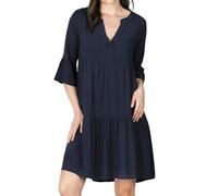 DENIMFY DFFrida Robe d'été pour femme - Longueur genou - Ligne A - Manches 3/4 - Robe de plage bohème - Tunique d'été - Robe midi - Robe de loisirs - 100 % viscose - Marron - Rose - Bleu - Noir - Vert