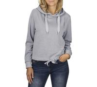 DENIMFY DFHanna Crop Sweat à capuche court pour femme Coupe droite Rose Bleu Gris S M L XL XXL, Gris mélangé (63200), M