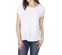 DENIMFY DFJule Chemisier d'été pour femme Coupe droite Col rond Manches courtes Haut 100 % viscose Blanc Vert Bleu Noir Tailles S M L XL XXL, Blanc., XL