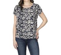 DENIMFY DFJule Chemisier pour femme - Coupe droite - Manches courtes - Col rond - T-shirt d'été basique - Motif uni - Blanc - Vert - Bleu - Noir - Tailles S, M, L, XL, XXL, Flowers Old Navy-Light