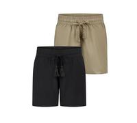 DENIMFY DFLia Lot de 2 shorts d'été légers pour femme avec élastique - Coupe droite - 100 % viscose - Beige, vert, noir, bleu marine, bleu, tailles S, M, L, XL, XXL, Mélange de couleurs 5, L