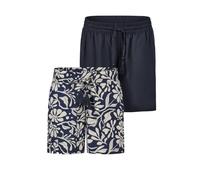 DENIMFY DFLia Lot de 2 shorts d'été légers pour femme avec élastique - Coupe droite - 100 % viscose - Beige, vert, noir, bleu marine, bleu, tailles S, M, L, XL, XXL, Mélange de couleurs : 8, XXL