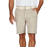 DENIMFY DFLio Short Chino pour Homme avec Ceinture Coupe Droite Bermuda Bermuda Short avec boutonnière Stretch Beige Vert Bleu Gris 31 32 33 34 36 38 40 42, String Beige, 42