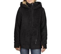 DENIMFY DFMila Veste polaire à capuche pour femme Veste demi-saison Veste d'hiver Veste d'extérieur Fermeture éclair Capuche Col montant Veste à capuche 100 % polyester Gris Noir Anthracite S M L XL