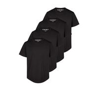DENIMFY DFPaco Lot de 4 t-shirts pour homme - Coupe longue - 100 % coton - Coupe droite - Col rond - Manches courtes - Noir, blanc, bleu, gris, vert - Tailles S, M, L, XL, XXL, 3XL, 4XL, 5XL, Lot de 1