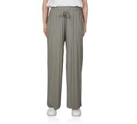 DENIMFY Palazzo Pantalon d'été 3/4 DFBrenda pour femme - Taille haute - Jambe large - Pantalon d'été en tissu - Longueur cheville - Taille élastique - Poches - Couleur unie - Noir - Vert - Beige