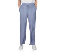 DENIMFY Palazzo Pantalon d'été 7/8 DFBrenda pour femme - Taille haute - Jambe large - Pantalon d'été en tissu - Longueur cheville - Taille élastique - Poches - Couleur unie - Noir - Vert - Beige