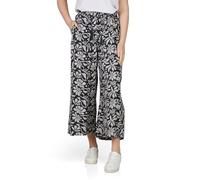 DENIMFY Palazzo Pantalon d'été 7/8 pour femme Coupe ample DFKate Pantalon d'été en tissu léger Longueur cheville Taille élastique Motif viscose Vert Blanc Beige Noir Bleu marine Tailles S M L XL XXL