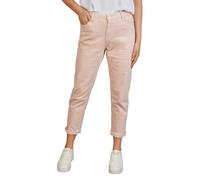 DENIMFY Pantalon cargo femme Mom Fit taille haute jambe droite stretch DFLisa pantalon en tissu extensible fermeture éclair poches uni gris rose bleu beige vert S M L XL XXL, Pearl Rose., S