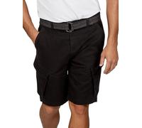 DENIMFY Short cargo pour homme avec ceinture - Stretch - Coupe régulière - DFPhil - Shorts cargo - Été - Noir, vert ou beige - Taille S, M, L, XL, XXL, 3XL, 4XL ou 5XL, Noir , XXL