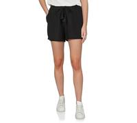 DENIMFY Short d'été léger pour femme avec élastique - Coupe droite - DFLia - Bermuda large - 100 % viscose - Beige, vert, noir, bleu - Tailles S, M, L, XL, XXL, Noir , M