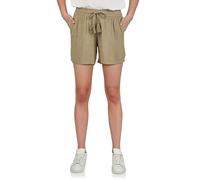 DENIMFY Short d'été léger pour femme avec élastique - Coupe droite - DFLia - Bermuda large - 100 % viscose - Beige, vert, noir, bleu - Tailles S, M, L, XL, XXL, Olive délavée., L