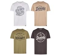 DENIMFY T-Shirt Homme Coton Ajustement Régulier DFNuri 4er Lot Col Rond Manches