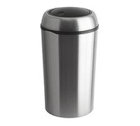 DENIOS - Poubelle en inox, à couvercle basculant sur le dessus, ronde, 75 litres