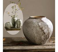 Denique Grand Vase Rustique en céramique - Décoration de Ferme Vintage - Grands vases en Terre Cuite pour Salon, entrée, Centre de Table, poterie en Terre Cuite (A-22 cm)