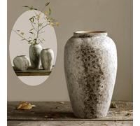 Denique Grand vase rustique en céramique poterie en terre cuite pour décoration de ferme vintage salon, entrée, centre de table