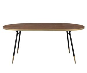 DENISE XL - Table de repas ovale art déco L180 Marron