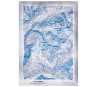 Deniveles - Pack Carte 3D Domaine Espace Diamant Les Saisies + Cadre 50x70 cm - Carte 3D