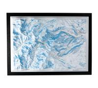 Deniveles - Pack Carte 3D Domaine Le Lioran + Cadre 50x70 cm Black - Carte 3D
