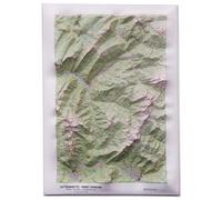 Deniveles - Pack Carte 3D La Tournette & Mont Charvin + Cadre 50x70 cm Black - Carte 3D